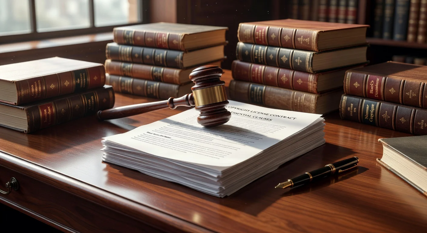 Gavel on copyright contract documents