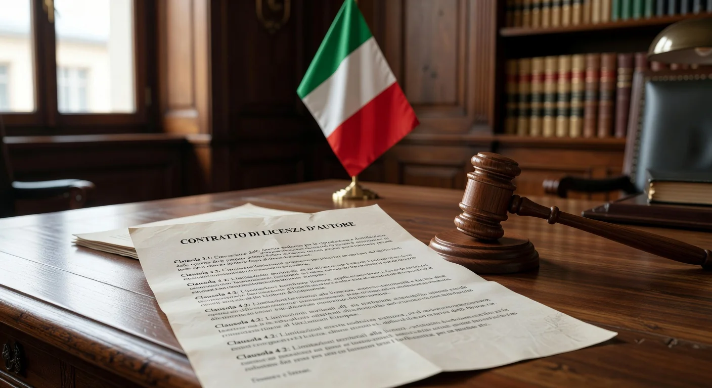 Italian copyright license contract document