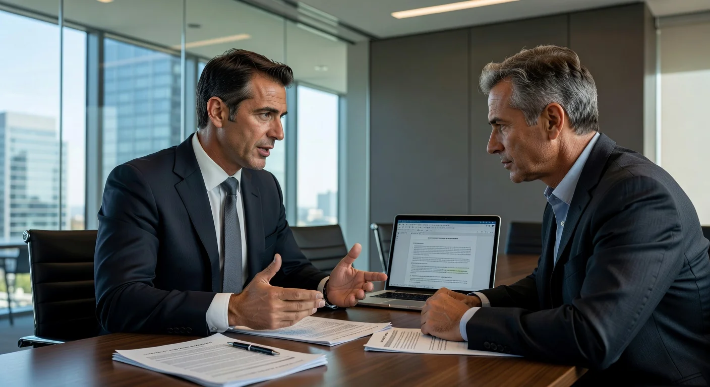 Lawyer explaining copyright license terms