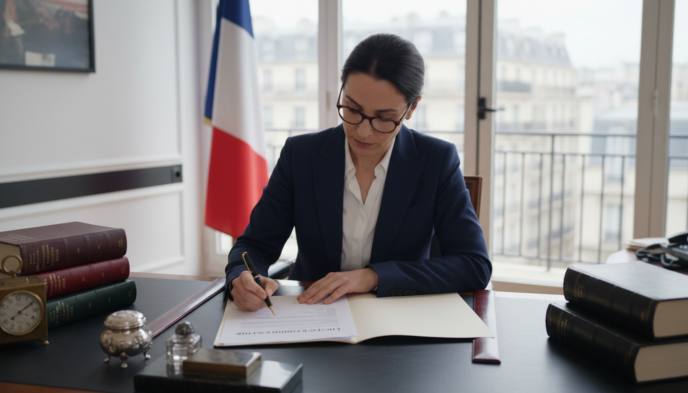 French legal document with signature