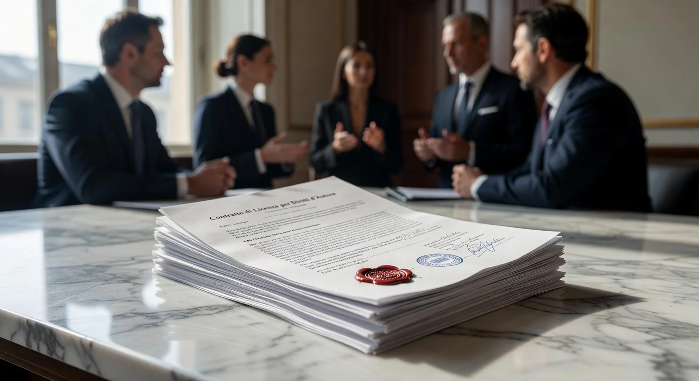 Stack of legal copyright documents