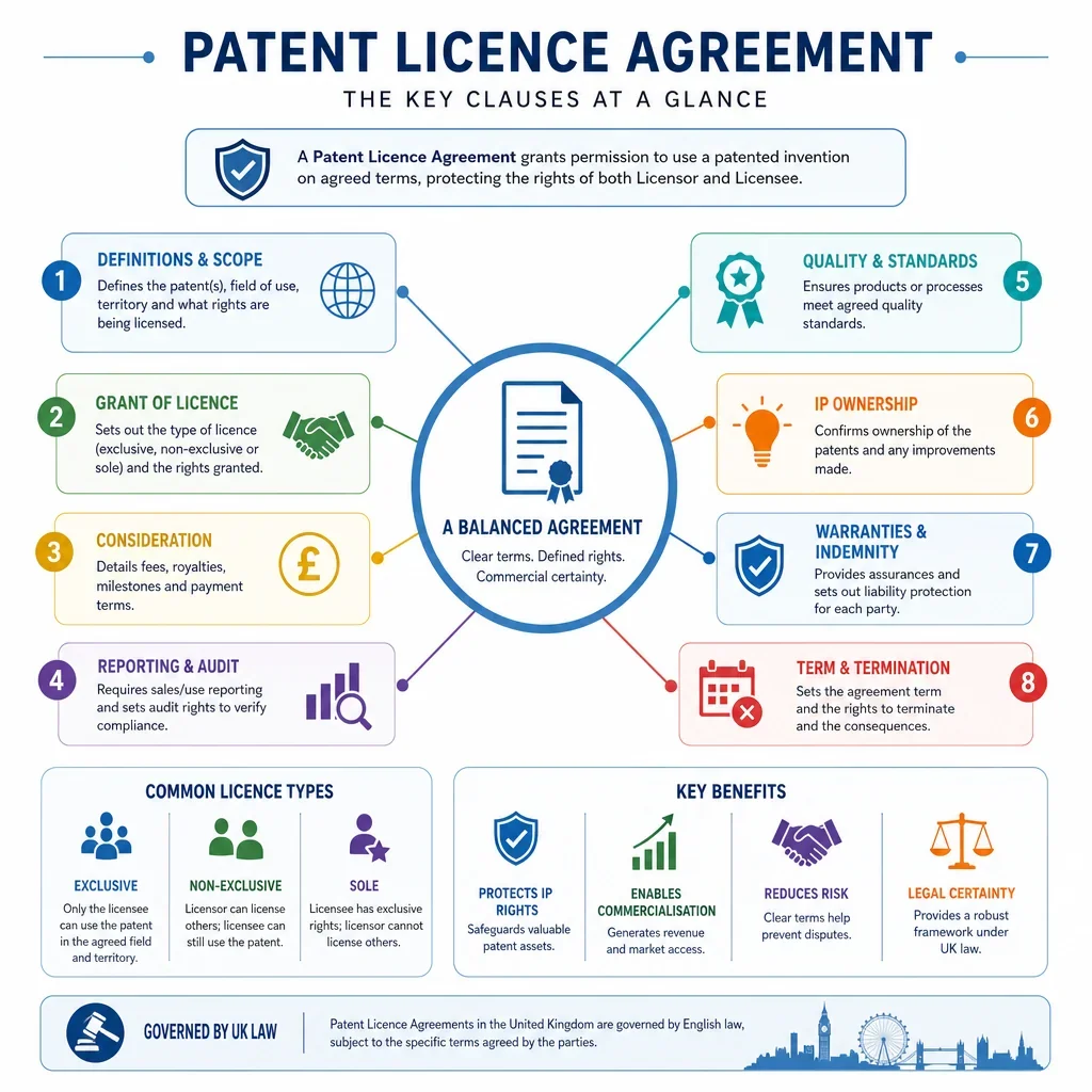 Patent licence agreement clause library