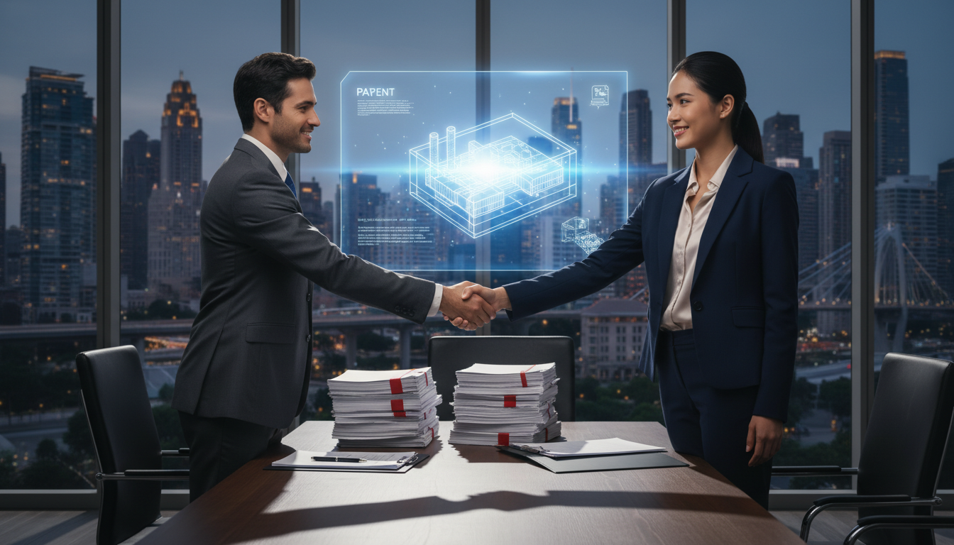 Handshake sealing patent license deal