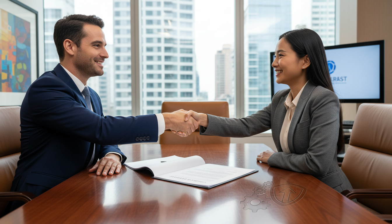 Handshake sealing patent licensing deal