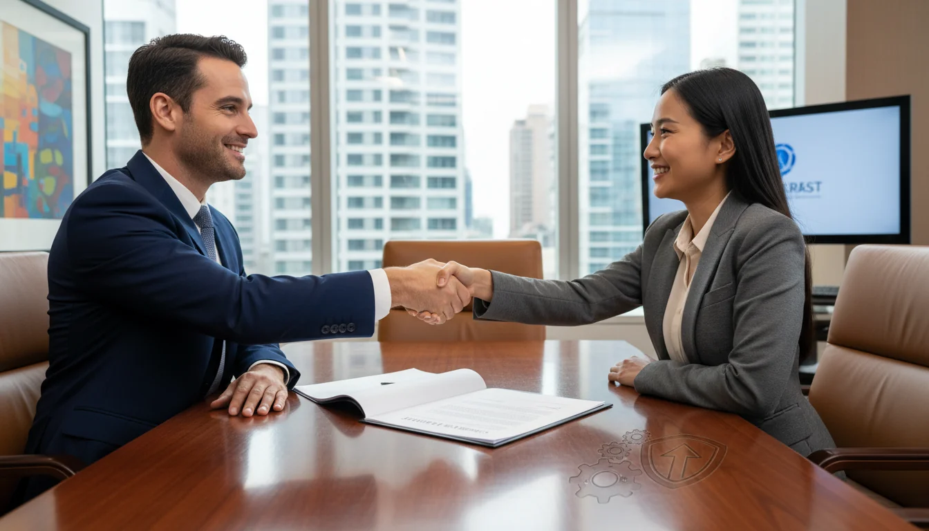 Handshake sealing patent licensing deal