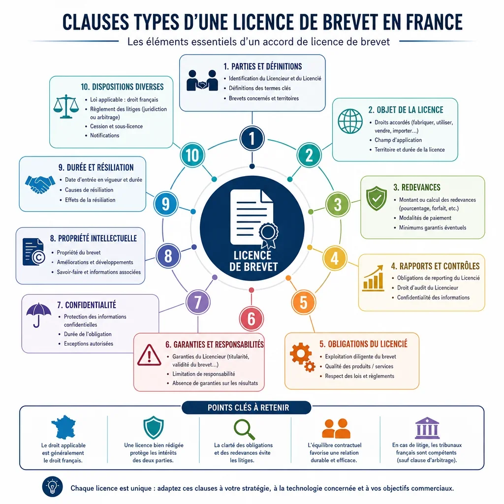 Clauses types d’une licence de brevet