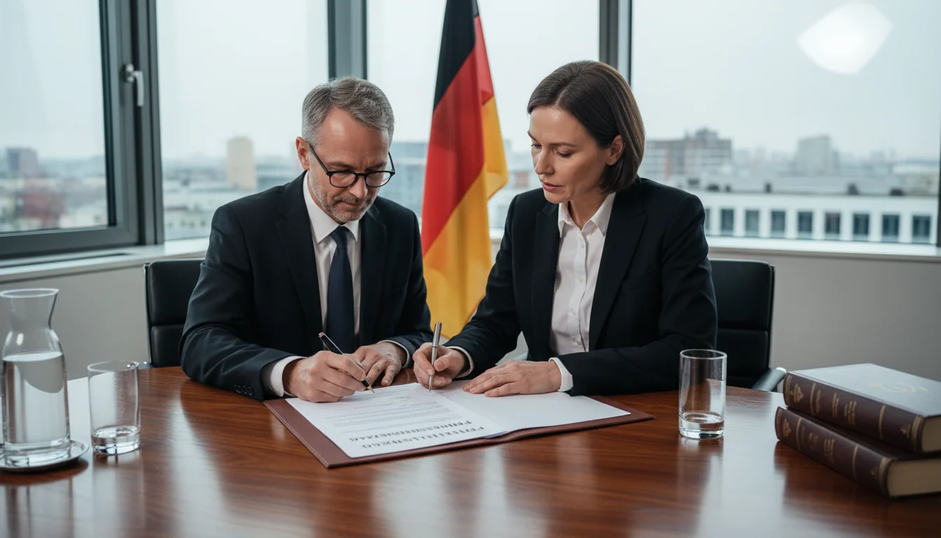 German legal document signing.