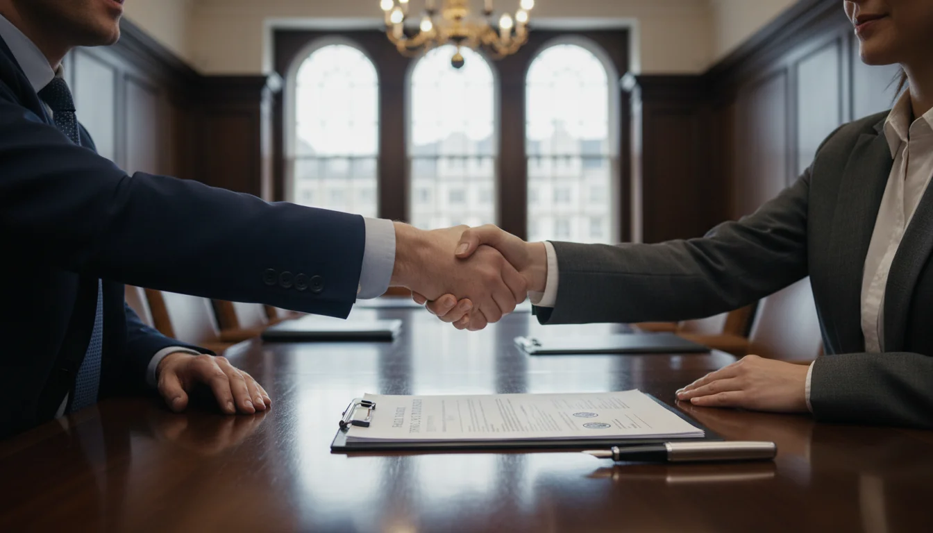 Signing a patent license agreement