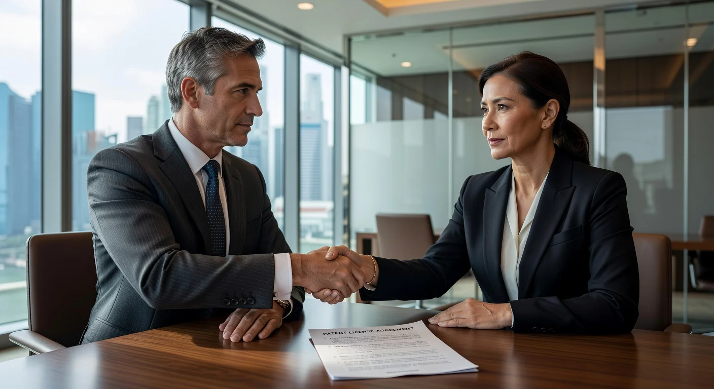 Professional signing patent license agreement