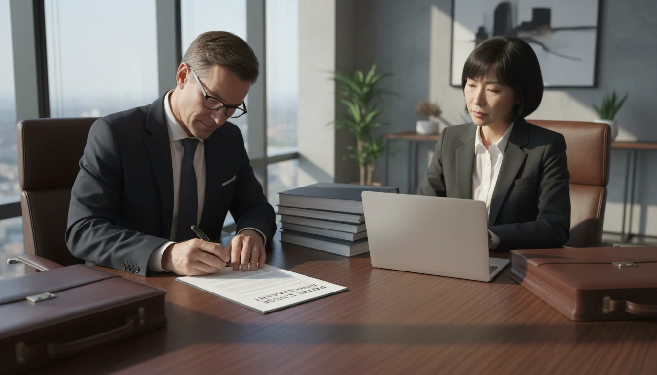 Professional signing patent license agreement