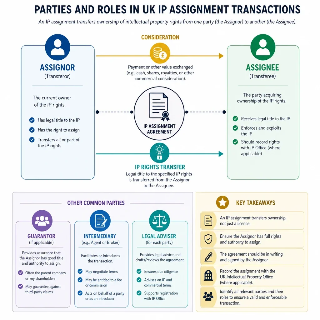 Parties and Roles in IP Assignment Transactions