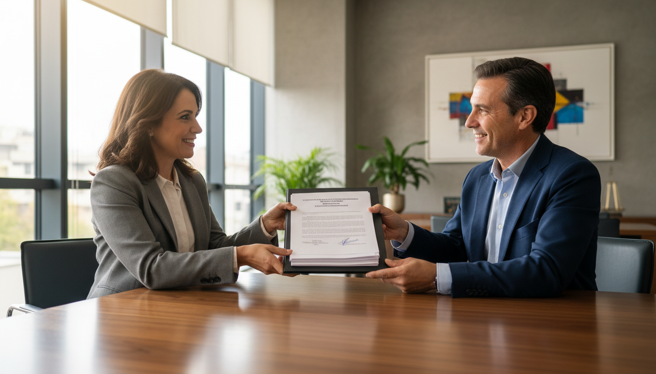 Spanish contract signing scene