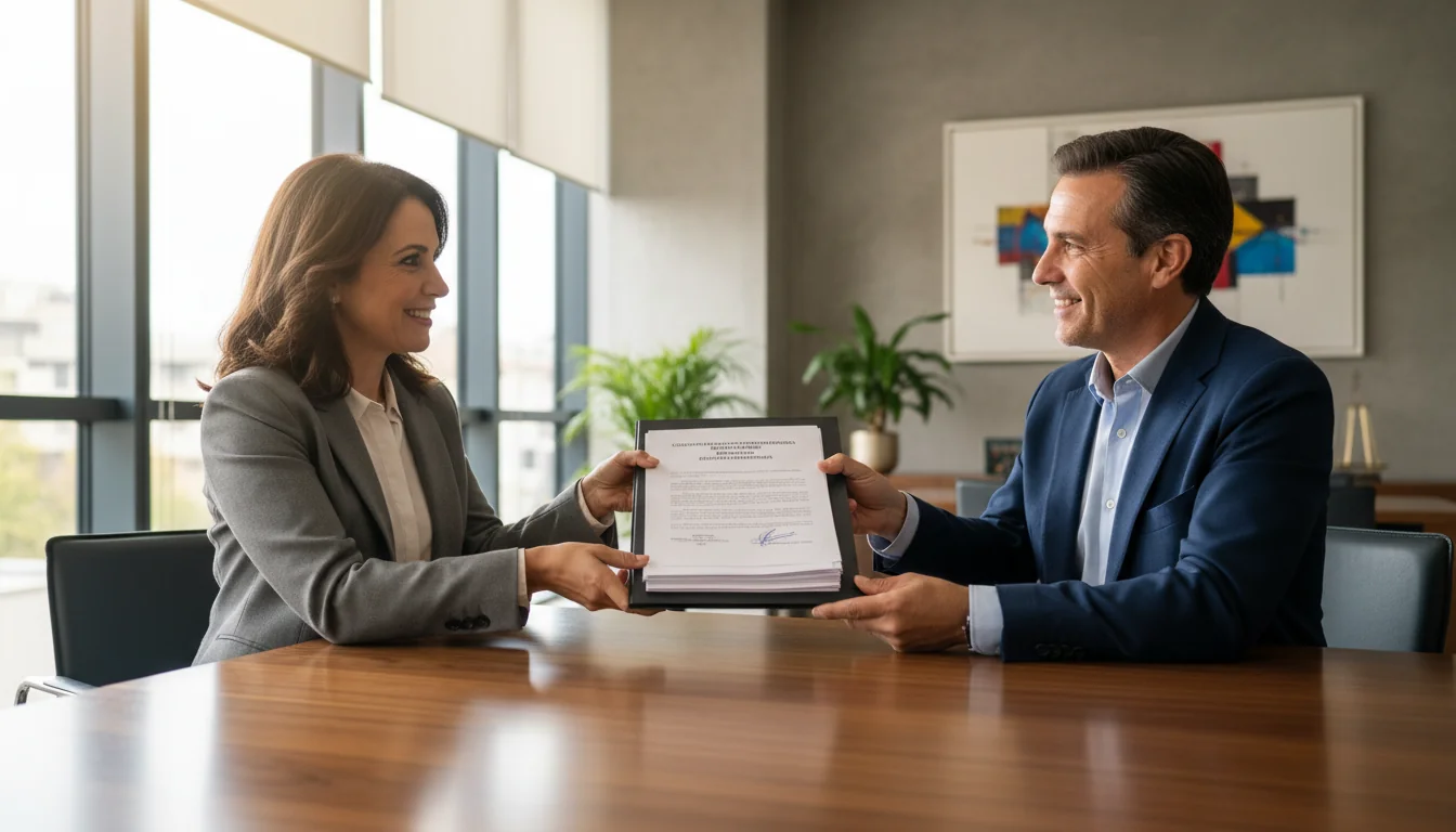 Spanish contract signing scene