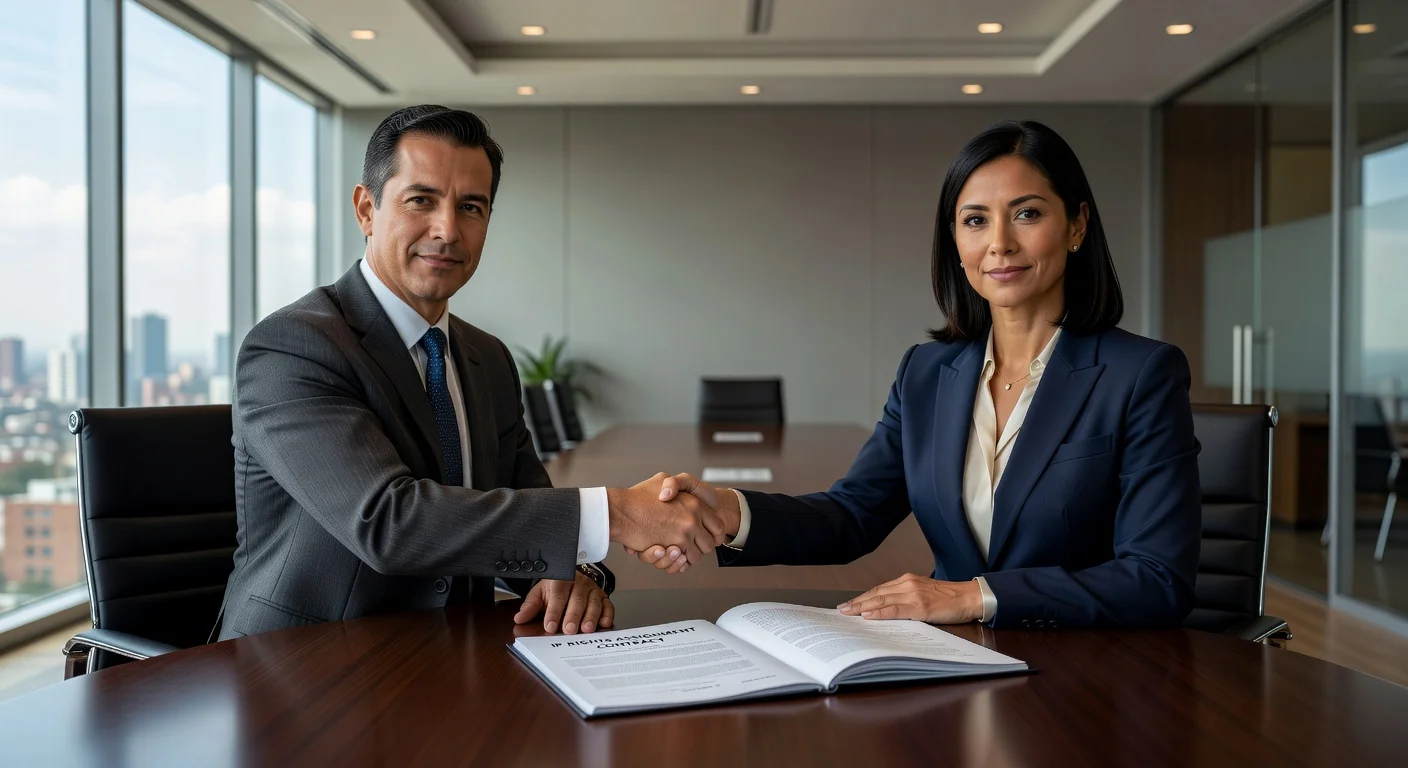 Handshake sealing IP rights transfer