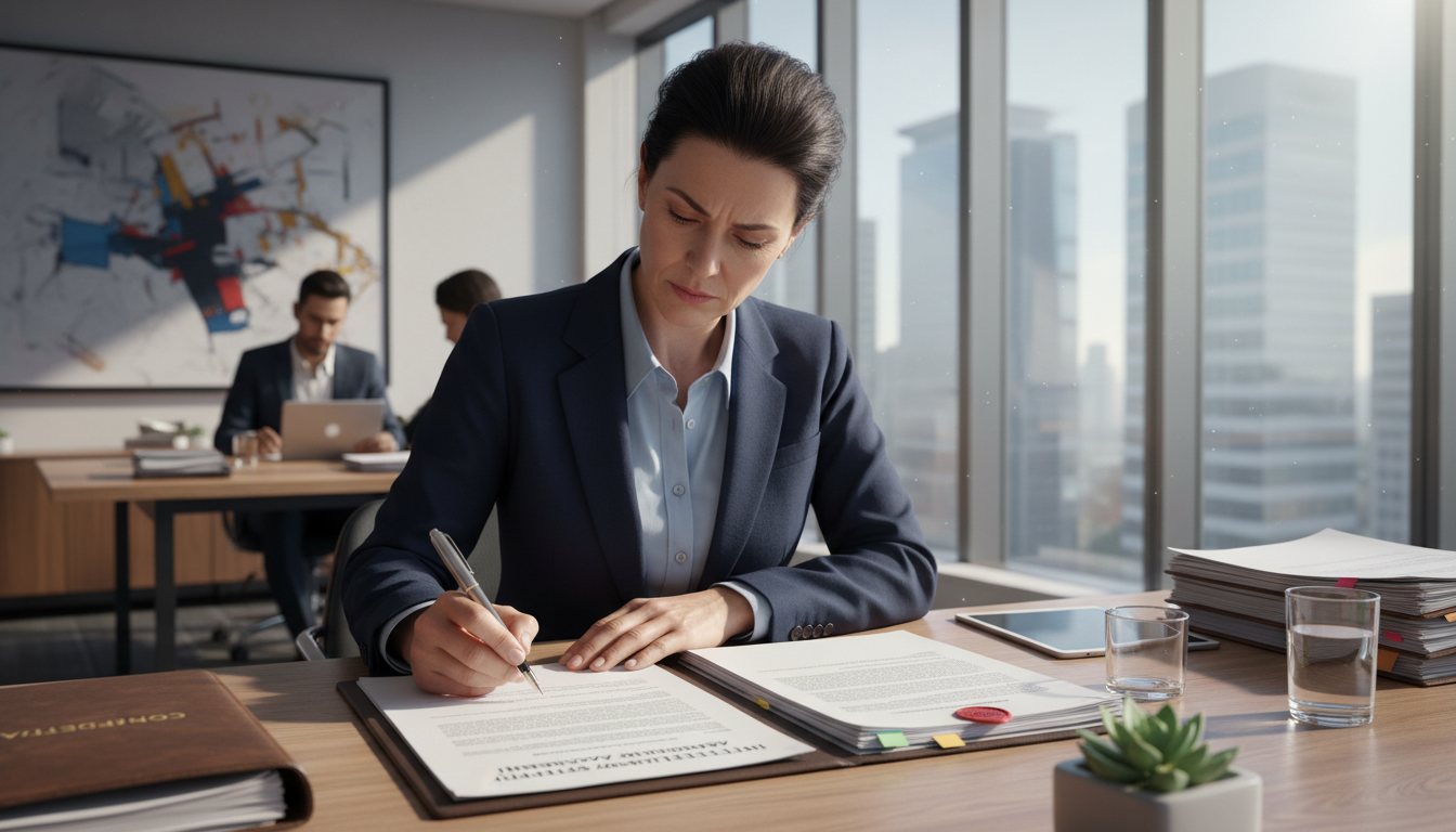 Person signing IP assignment contract