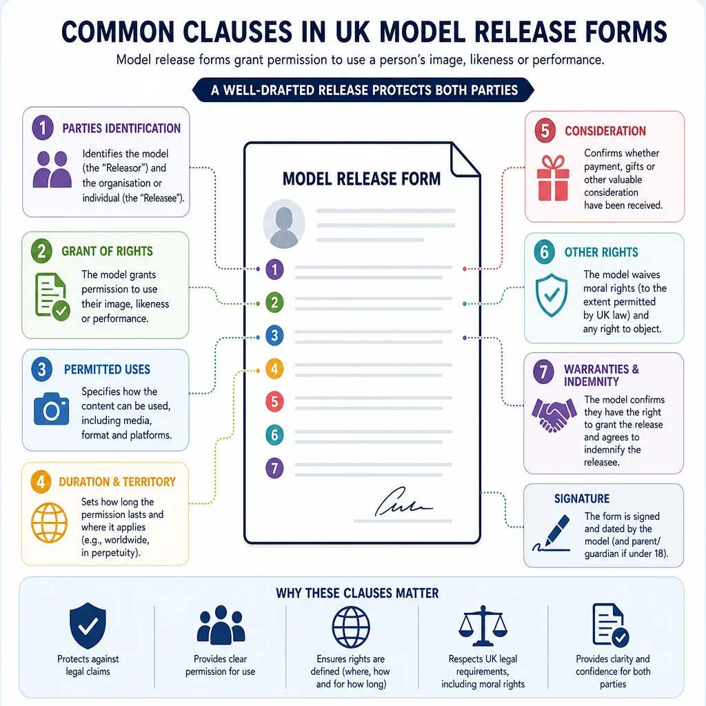 Common Clauses in UK Model Release Forms