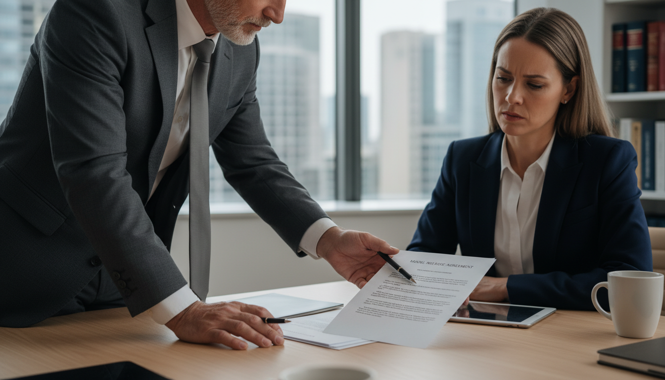 Lawyer explaining release form