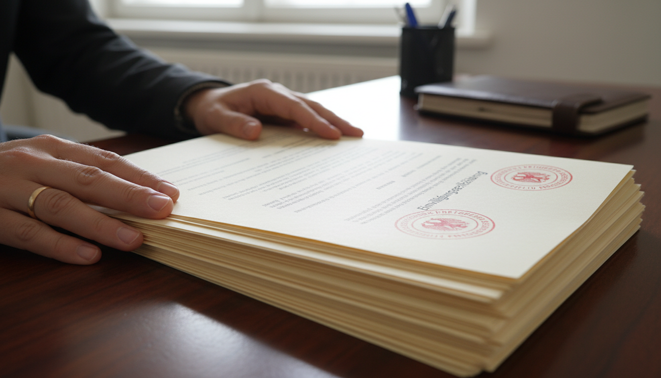 Stack of German consent forms