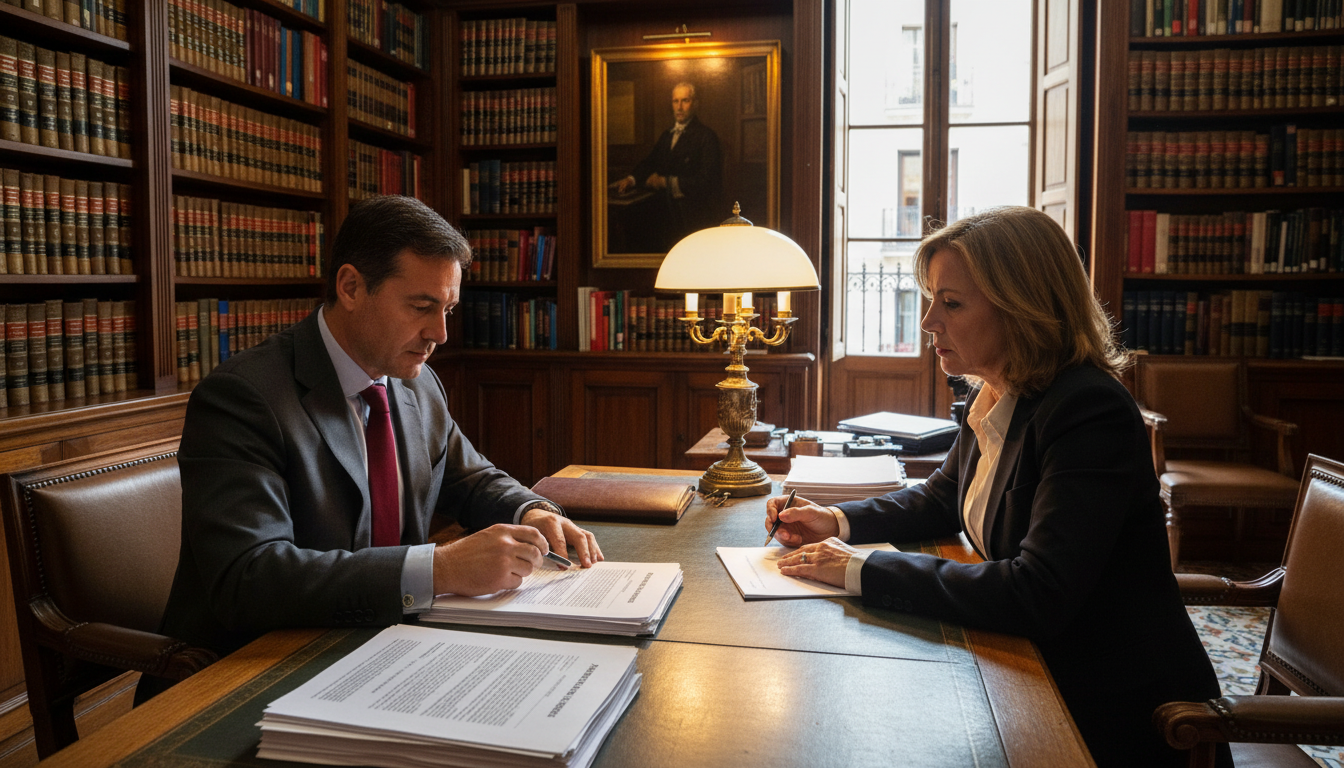 Adult consulting lawyer on image rights