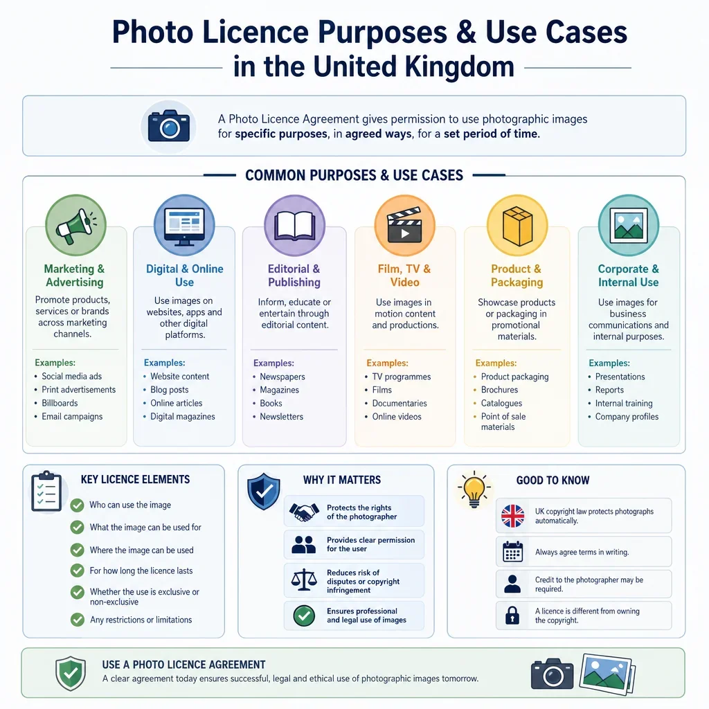 Photo Licence Purposes and Use Cases