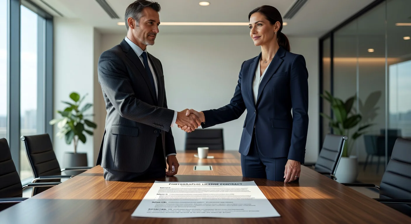 Handshake over license contract