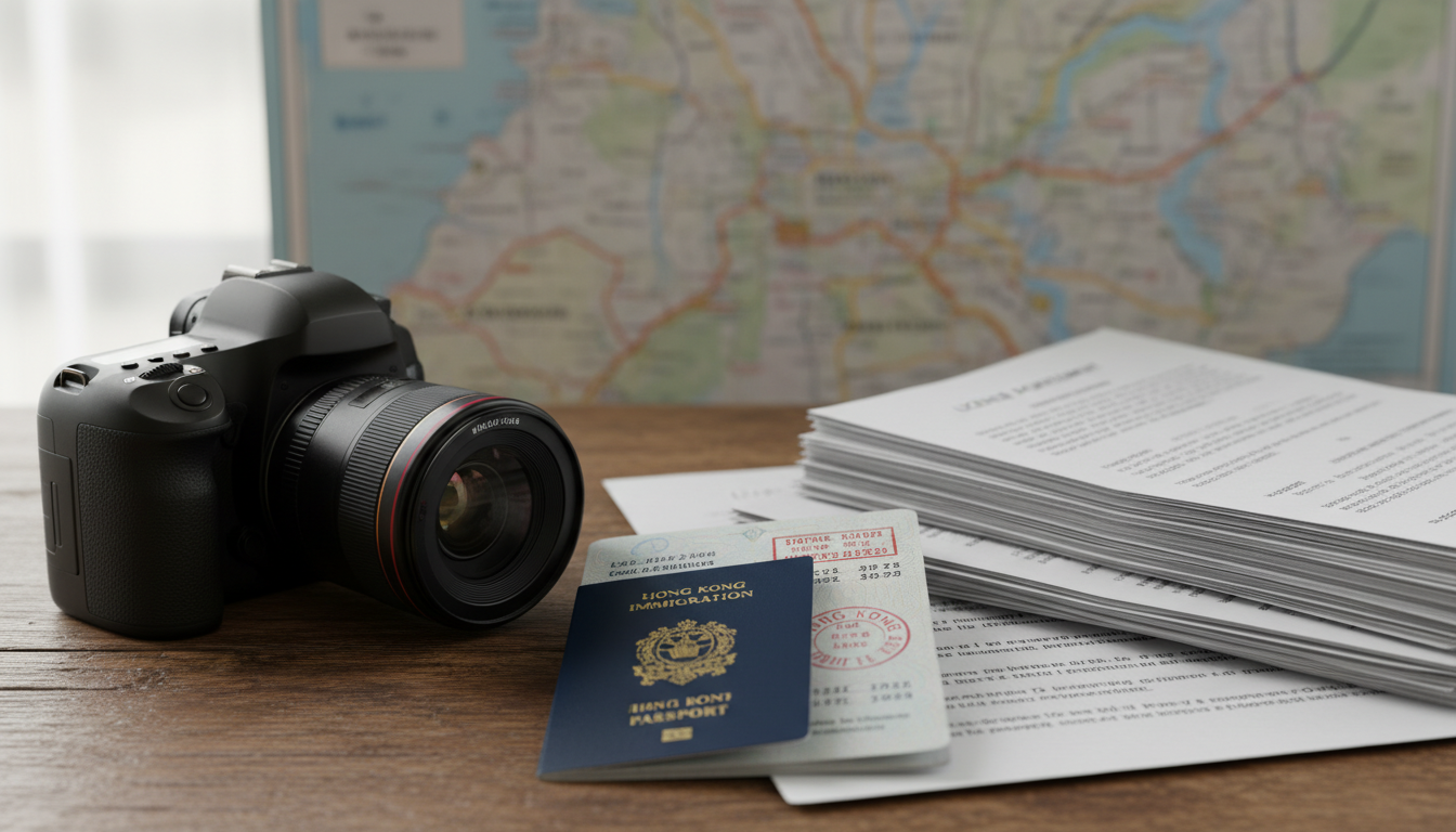 Camera and legal documents in Hong Kong
