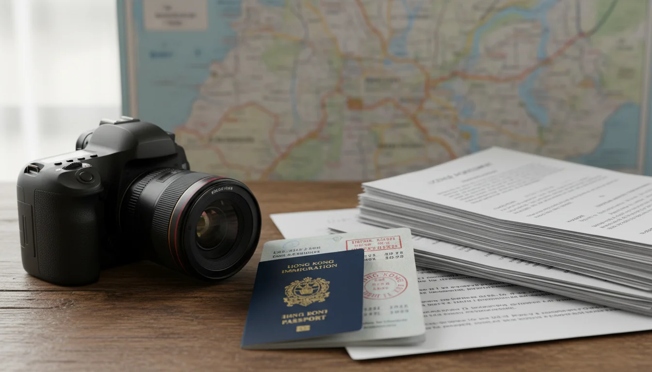 Camera and legal documents in Hong Kong