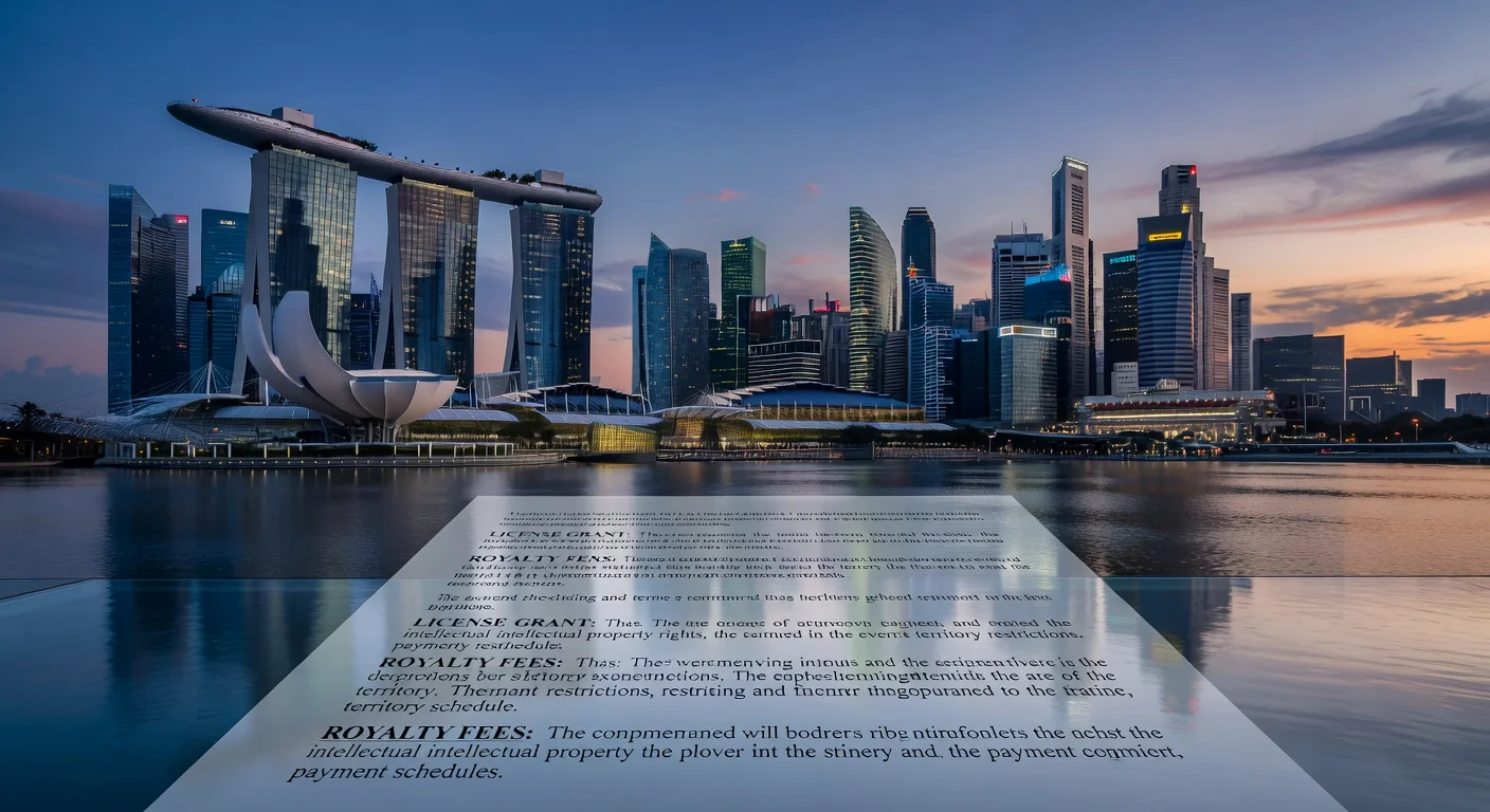 Singapore skyline with contract overlay