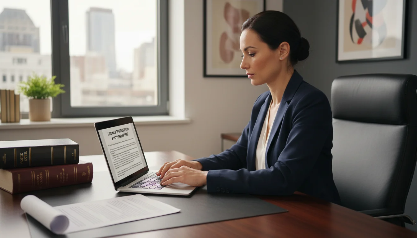 Drafting photo license document