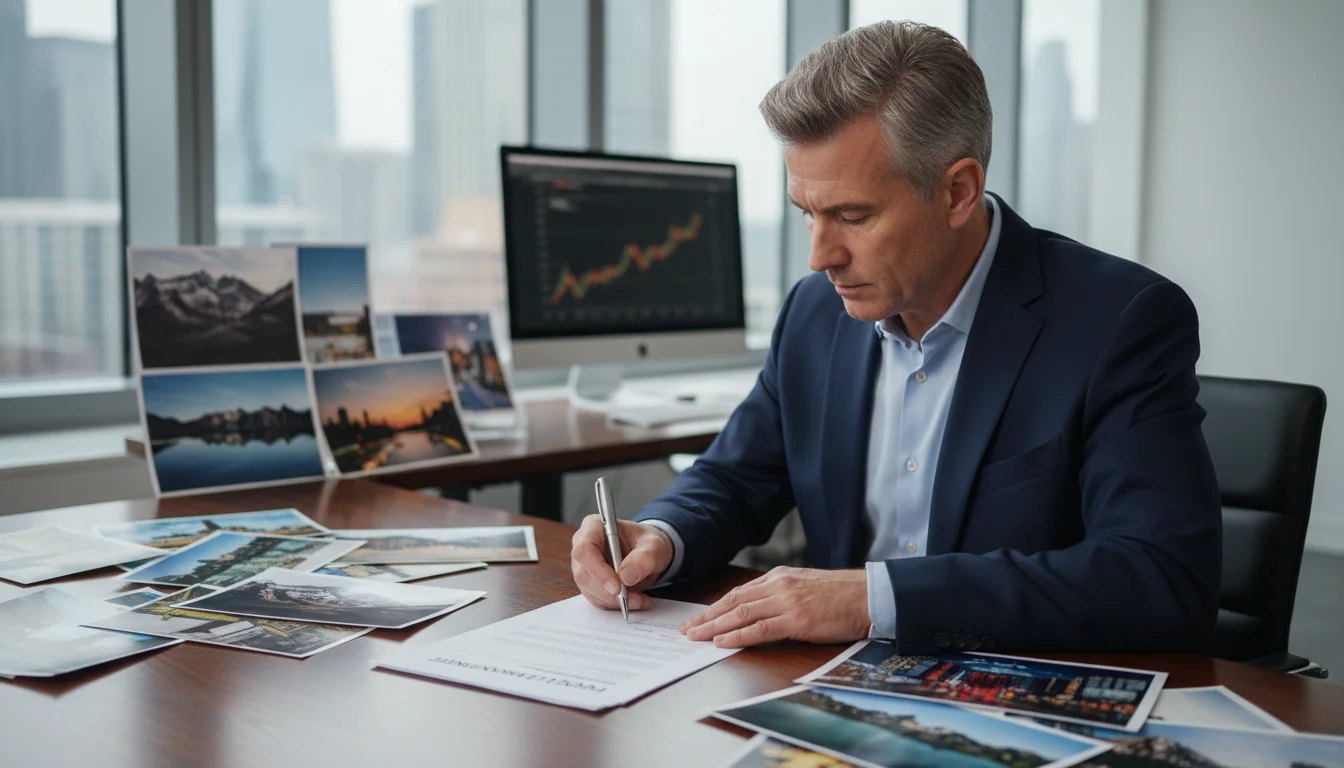 Professional signing photo license contract