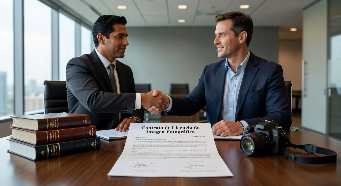 Signing photorealistic image license agreement