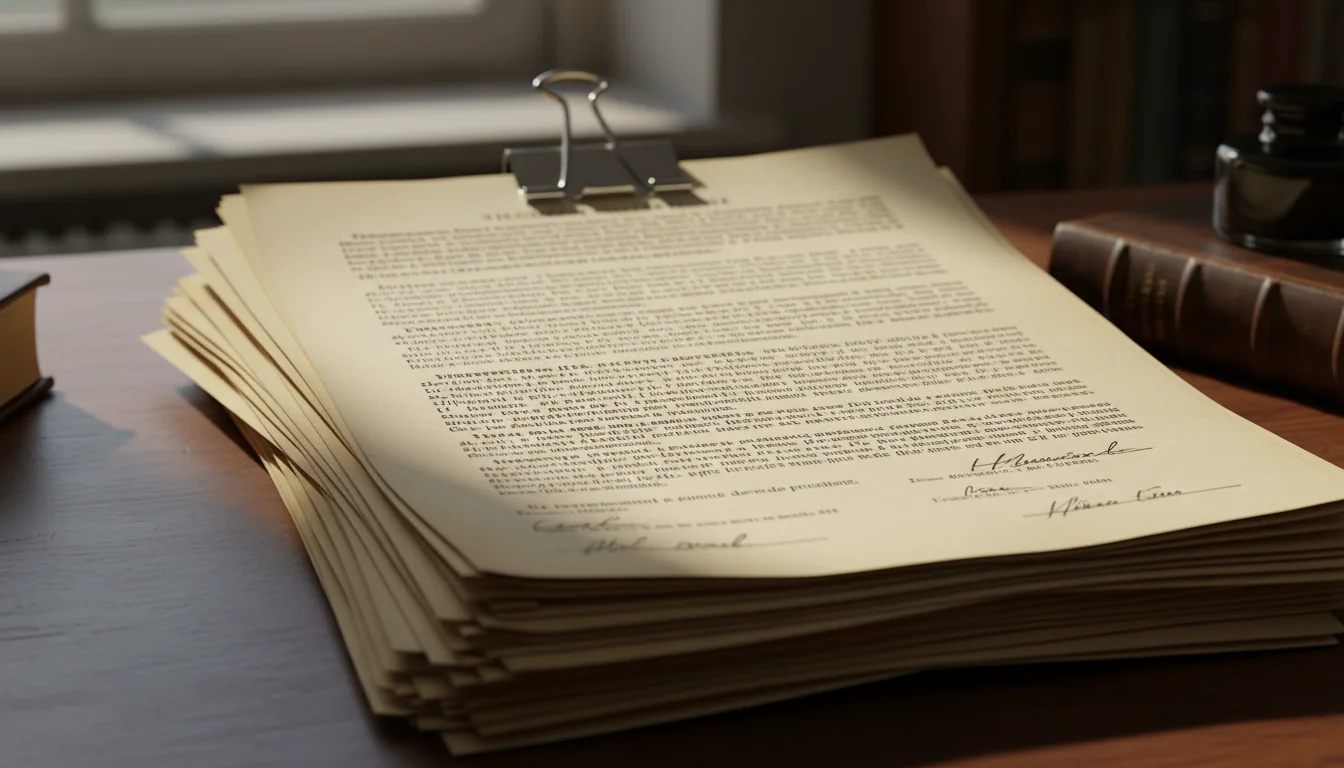 Stack of French photo license agreements