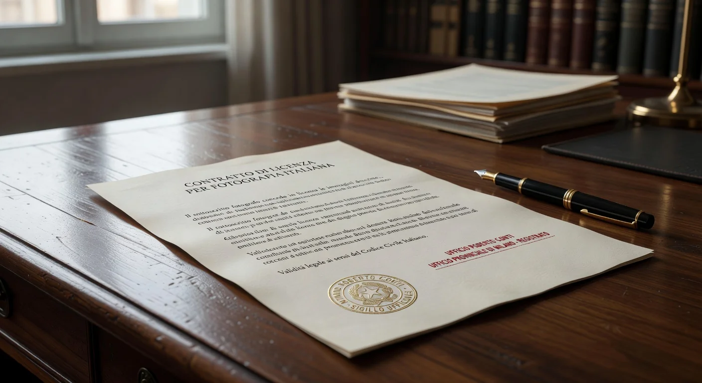 Italian legal document with stamp