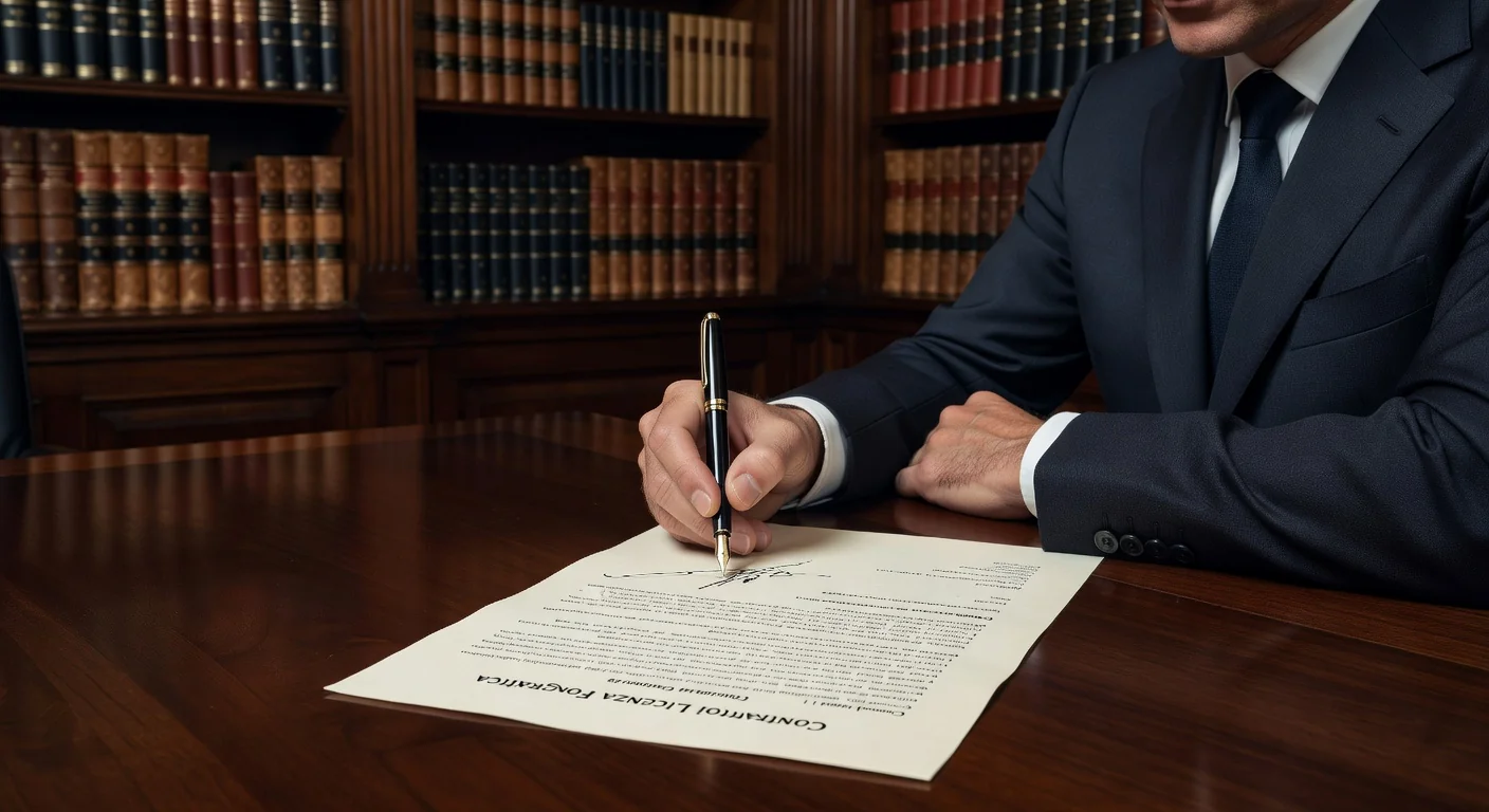 Signing Italian photo license agreement
