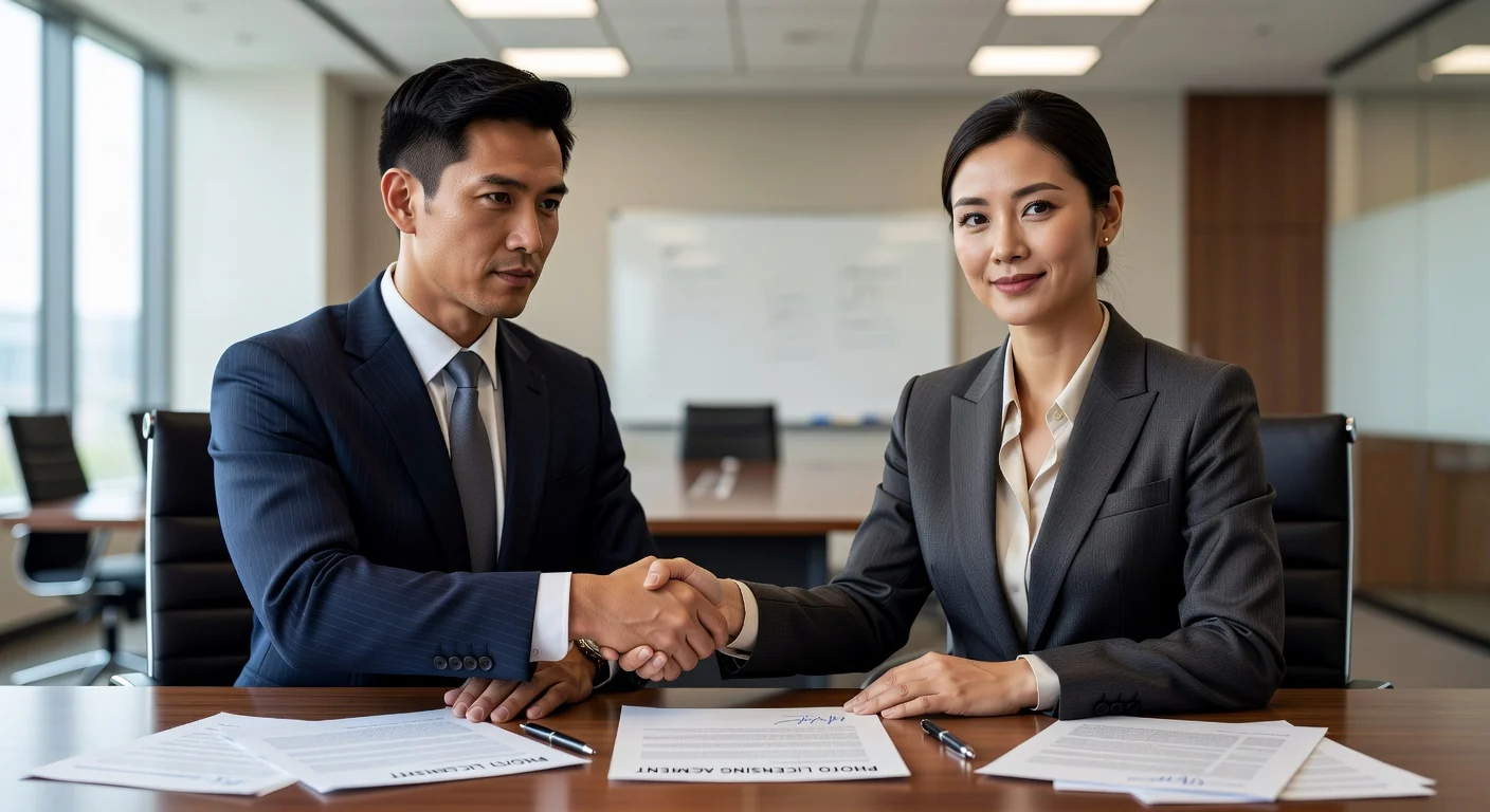 Signing photo permission agreement form