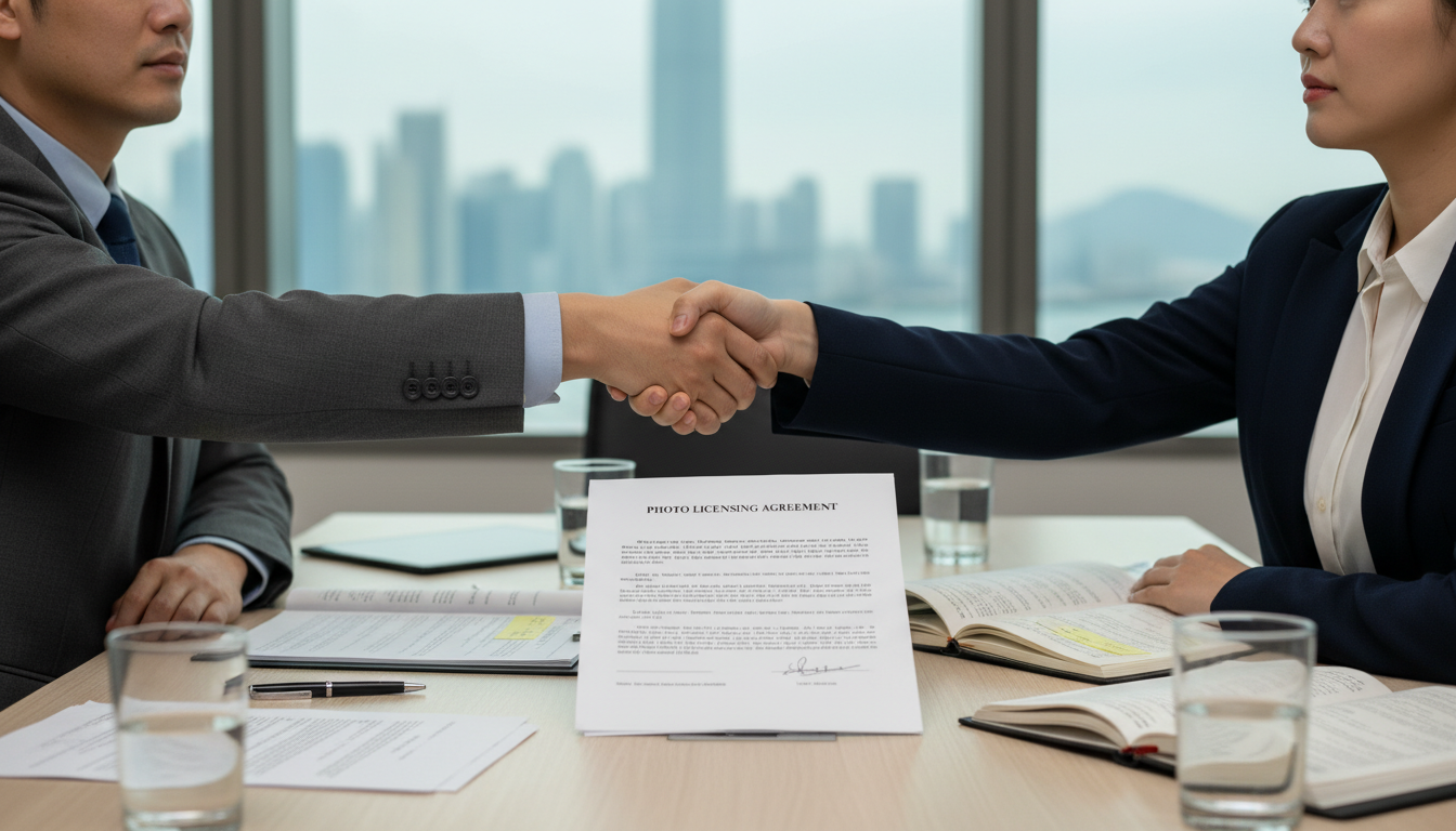 Signing photo license agreement