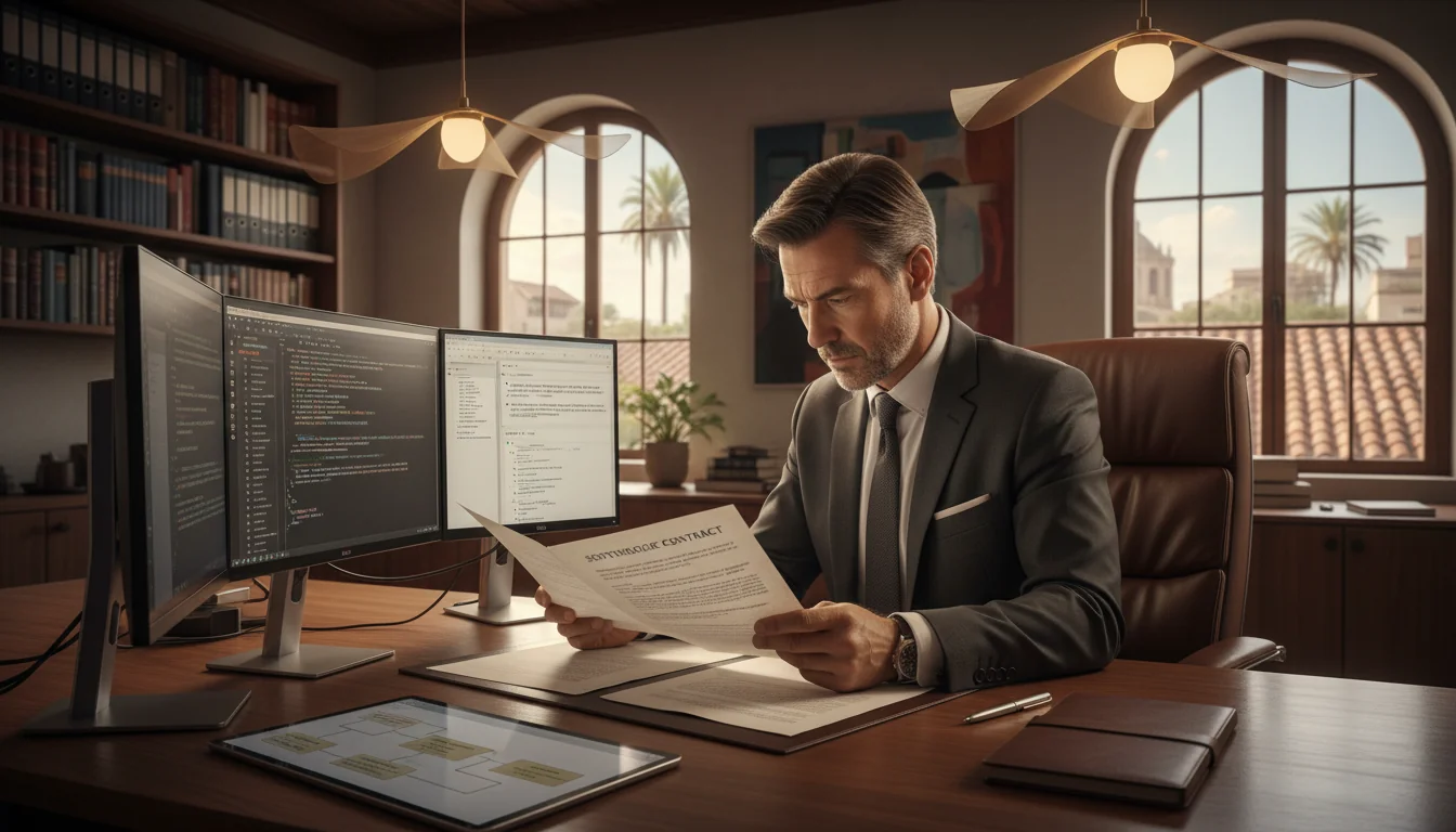 Spanish lawyer reviewing software license