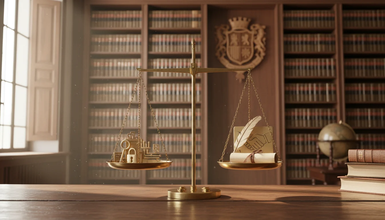 Balance scale of software rights and duties