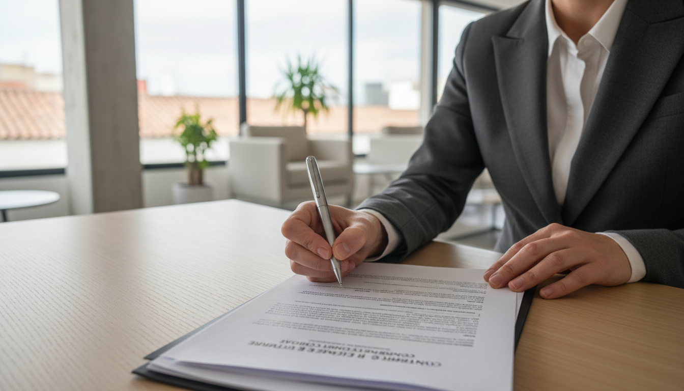 Person signing software license agreement