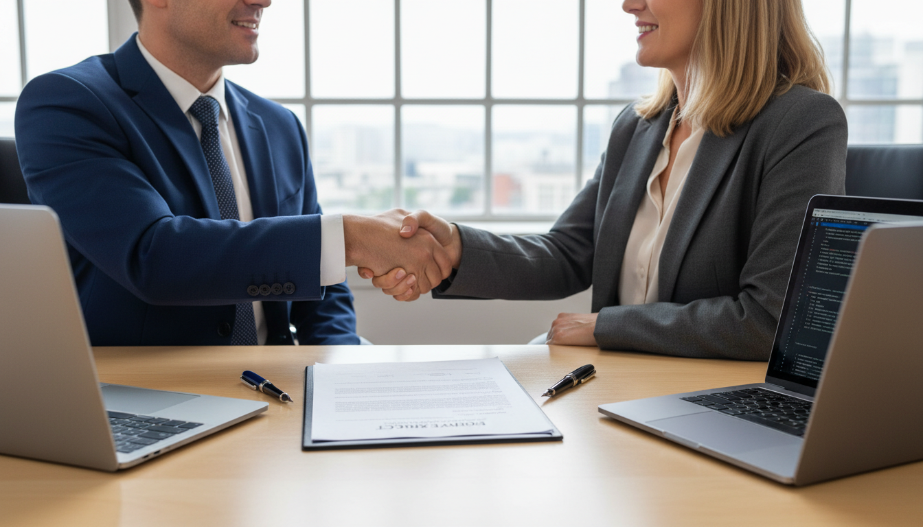 Signing software license agreement document