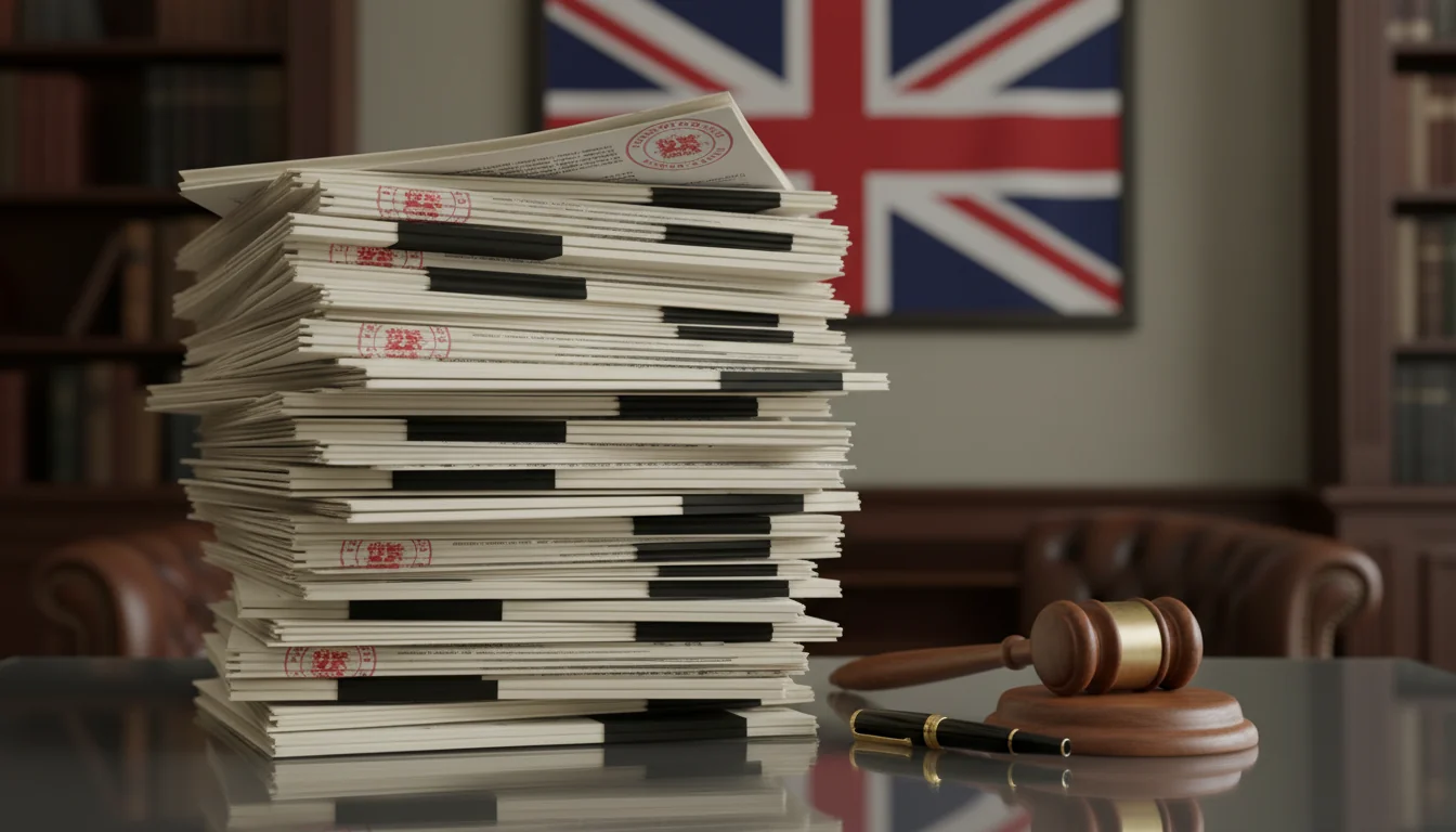 Stack of UK legal software contracts