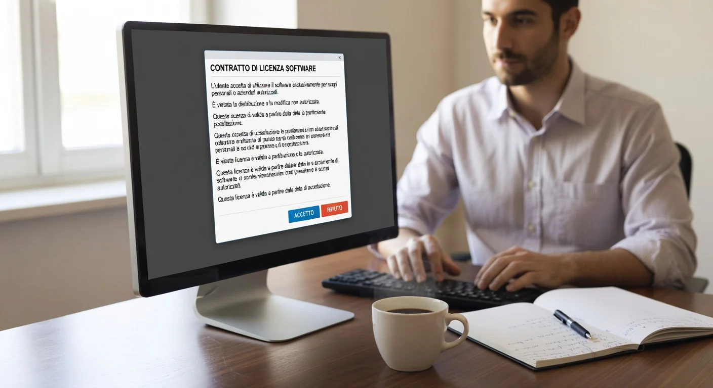 Digital software license on Italian computer