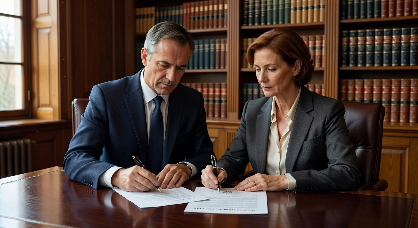 Couple signing separation agreement