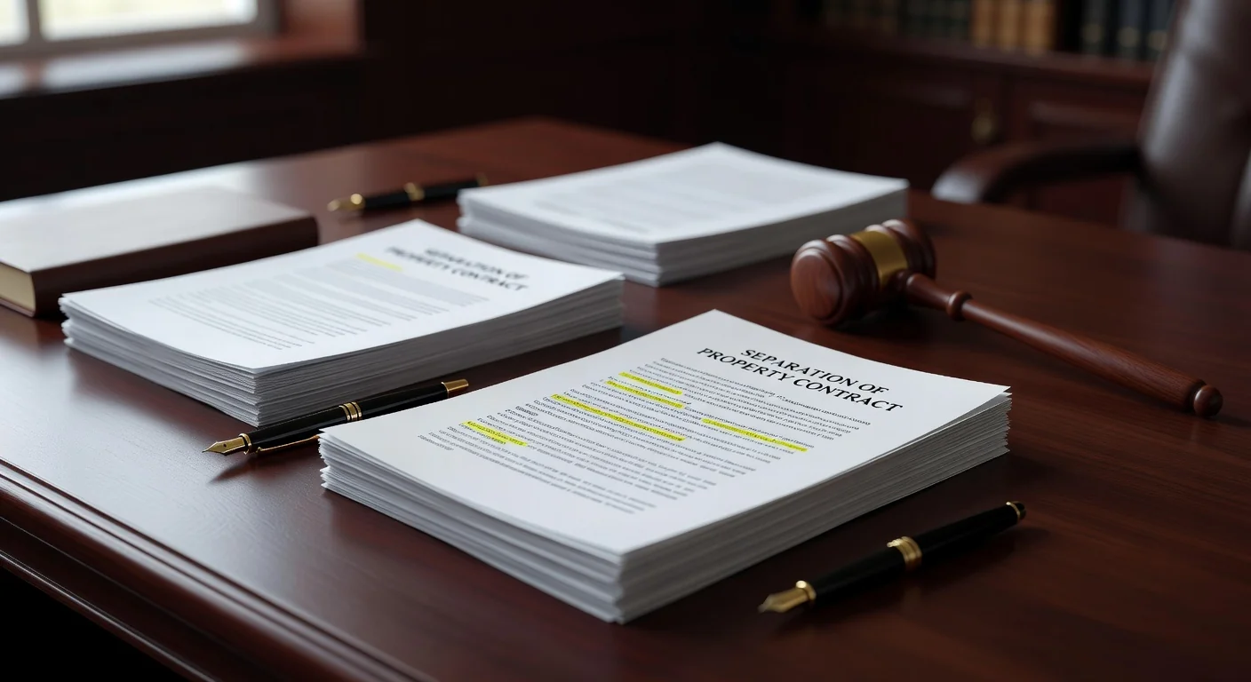 Legal documents on desk