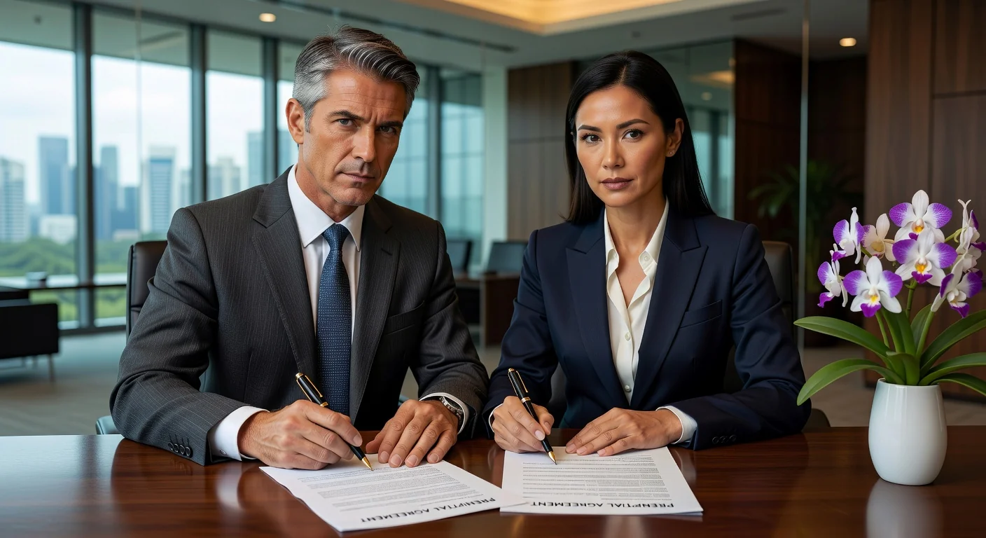 Signing prenup agreement together