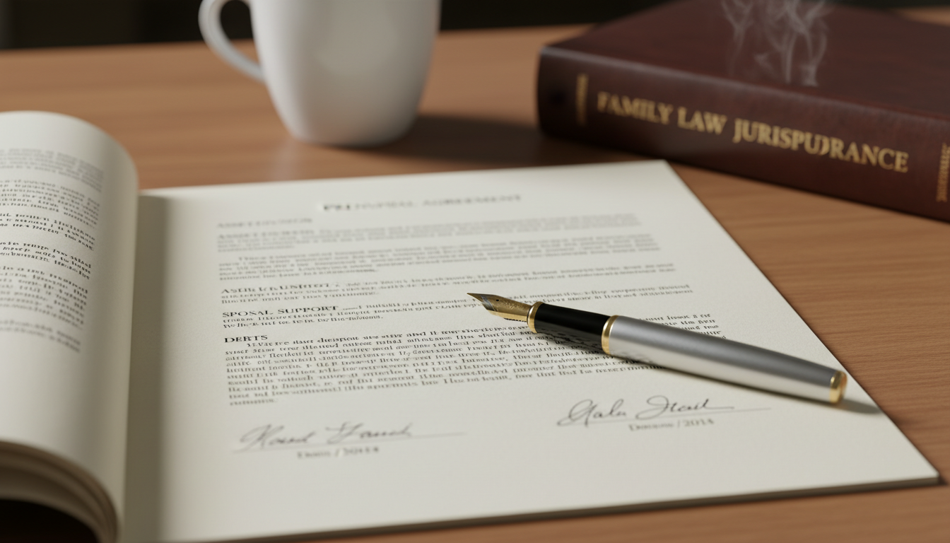 Prenuptial agreement document close-up