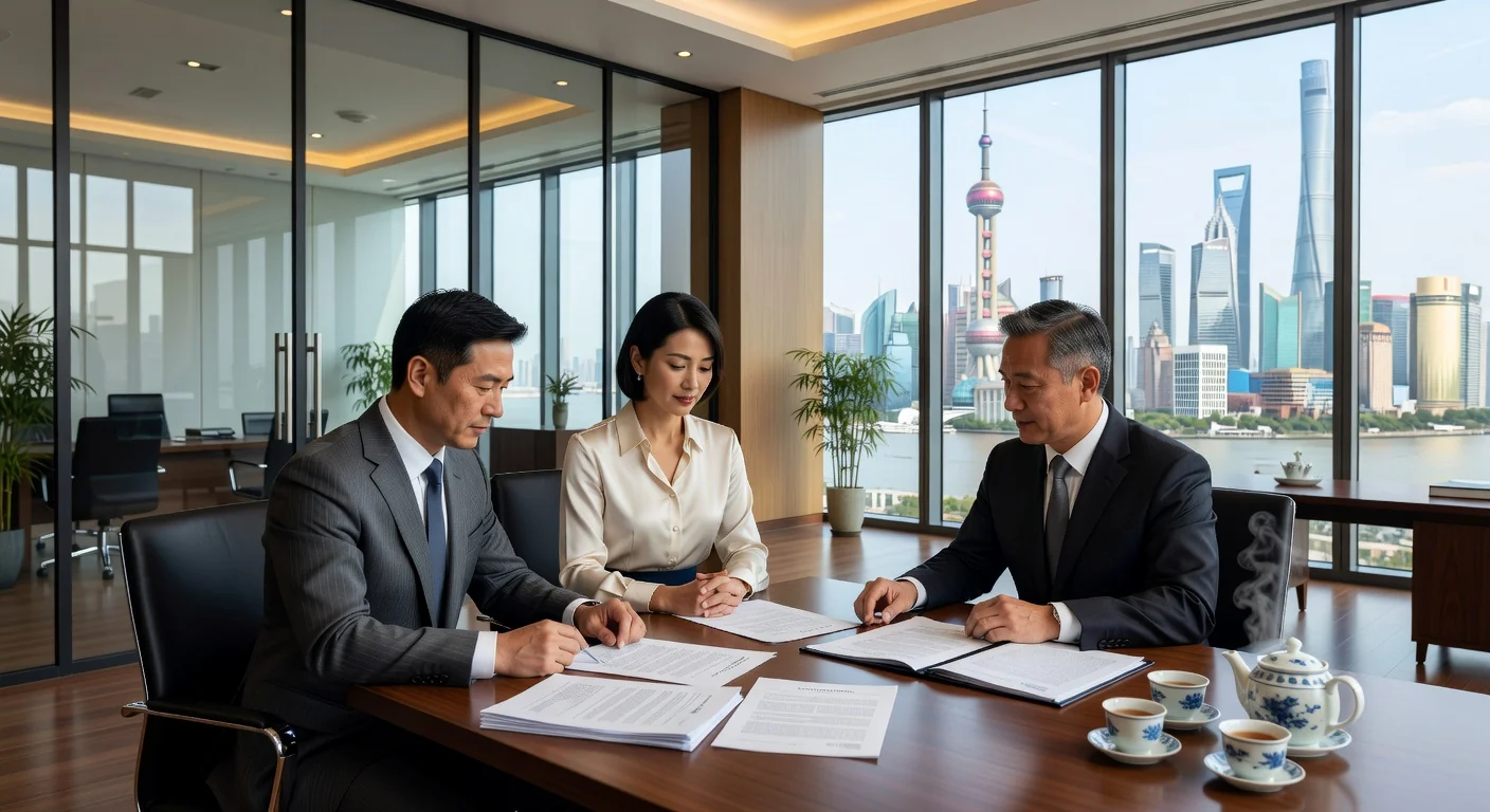 Engaged couple consulting lawyer in China