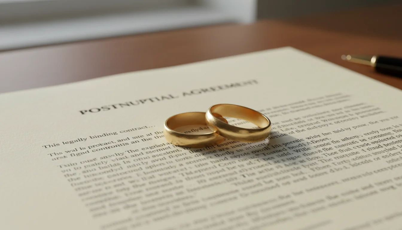 Wedding rings on legal contract
