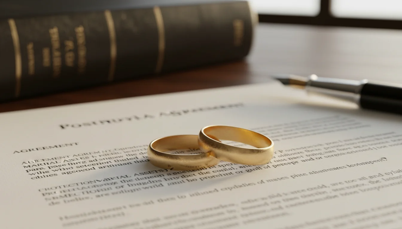 Wedding rings on legal contract