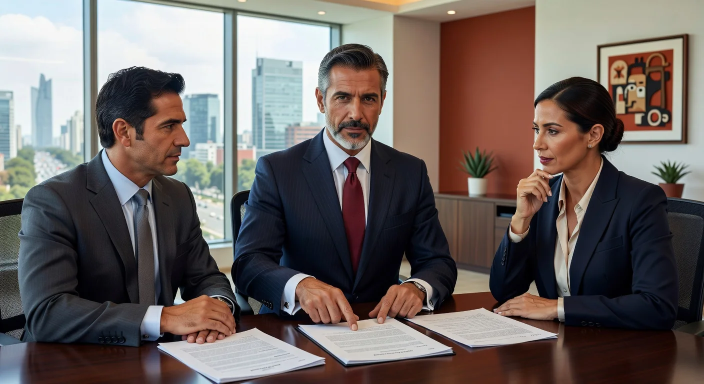 Mexican lawyer explaining postnup docs